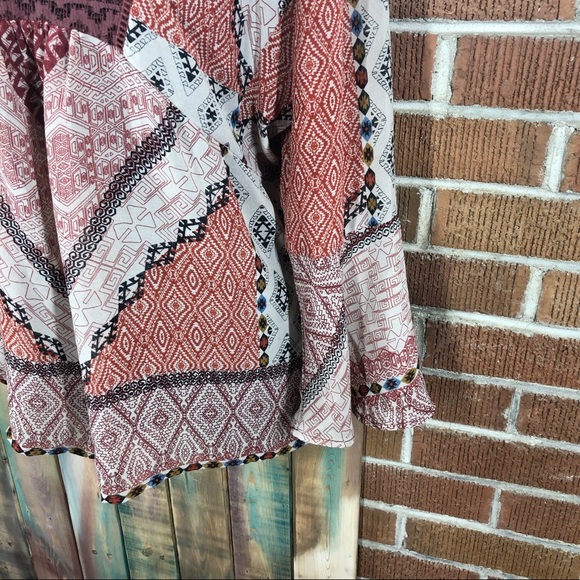 Boho Peasant Top with Flounce Sleeves - Picture 4 of 11